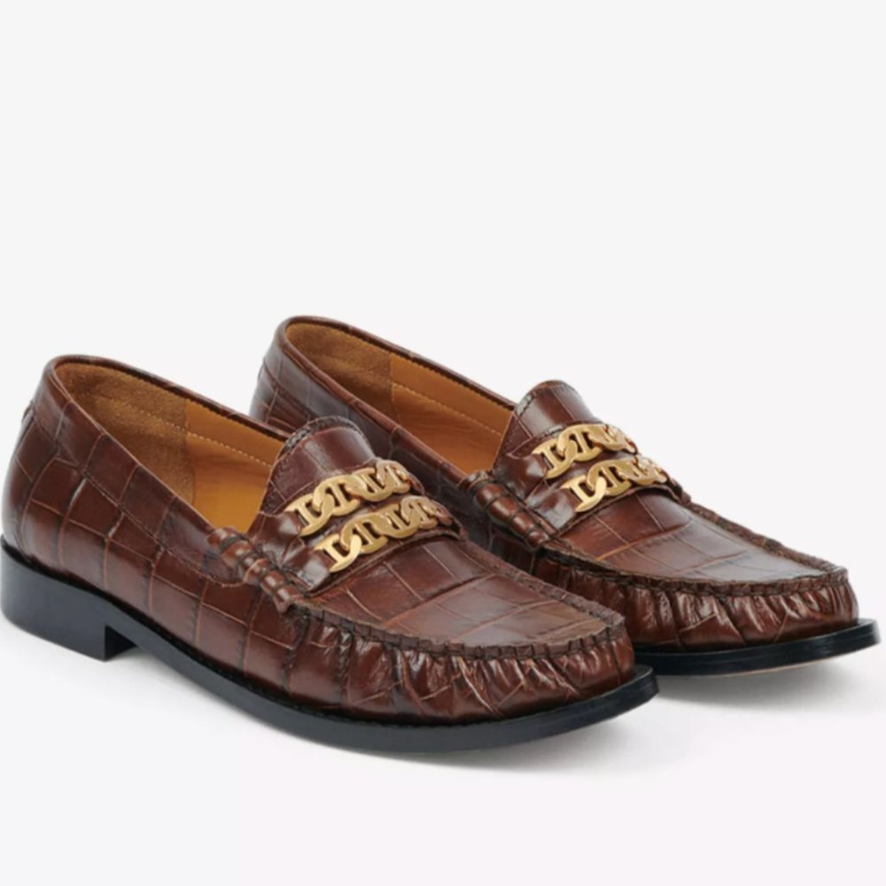 Sandro Loafers - Max chain-trim leather NWT FR 37/ US 6-6.5